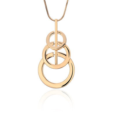 Big Multilayer Circles Pendants & Necklace Elegant Long Necklace for Women Sweater Fashion Statement Jewelry Wholesale 7 Designs