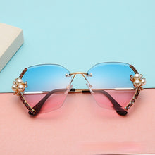 Load image into Gallery viewer, Big Pearl  Rhinestone Rimless Sunglasses Women 2023 Designer Vintage Sun Glasses Brand Shades Gradient Eyeglasses