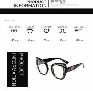 Big Retro Cat Eye Glasses Frame Optical Reading Glasses Vintage Glasses Men Letter Eyeglasses Frames Oculos De Grau Feminino