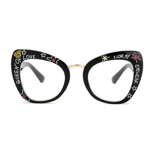 Big Retro Cat Eye Glasses Frame Optical Reading Glasses Vintage Glasses Men Letter Eyeglasses Frames Oculos De Grau Feminino