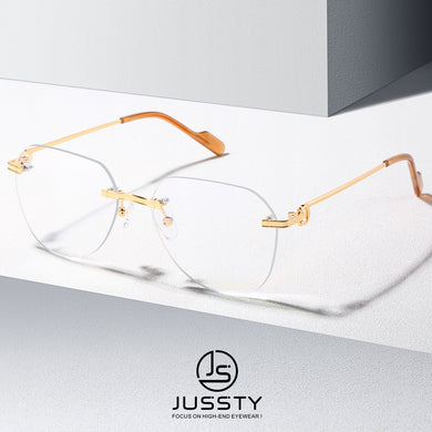 Big Rimless Optical Glasses Frame Men High Quality  Brand Prescription Eyeglasses Frame Women Custom Myopia Eyewear Frame