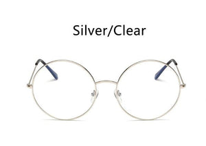 Big Round Glasses Transparent Women's Eyewear Frames Metal Clear Lens zeros Optical Frames Myopia Nerd  Glasses Frame
