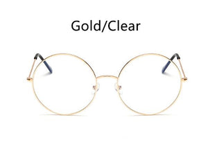 Big Round Glasses Transparent Women's Eyewear Frames Metal Clear Lens zeros Optical Frames Myopia Nerd  Glasses Frame