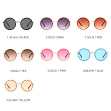 Load image into Gallery viewer, Big Round Sunglasses Women&#39;s Metal Frame Vintage Ladies  Clear Sun Glasses Men Female Summer Shades Lunettes UV400