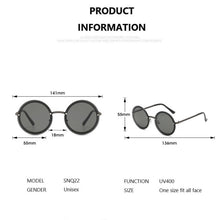 Load image into Gallery viewer, Big Round Sunglasses Women&#39;s Metal Frame Vintage Ladies  Clear Sun Glasses Men Female Summer Shades Lunettes UV400