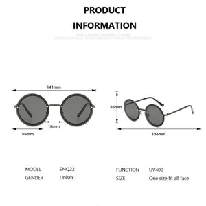 Big Round Sunglasses Women's Metal Frame Vintage Ladies  Clear Sun Glasses Men Female Summer Shades Lunettes UV400
