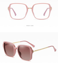 Carica l&#39;immagine nel visualizzatore di Gallery, Big Square Polarized Clip On Sunglasses Women Transparent Glasses 2 in 1 Magnet Optical Computer Anti Blue Light Glasses