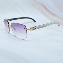 Load image into Gallery viewer, Big Square Sunglasses Men Wood Buffs Sun Glasses Rimless Designe Carter`s Sun Shades Eyewear Women Sun Glasses