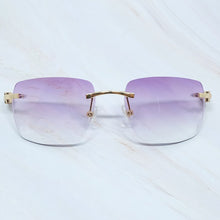 Load image into Gallery viewer, Big Square Sunglasses Men Wood Buffs Sun Glasses Rimless Designe Carter`s Sun Shades Eyewear Women Sun Glasses