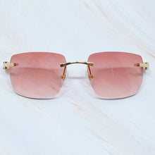 Load image into Gallery viewer, Big Square Sunglasses Men Wood Buffs Sun Glasses Rimless Designe Carter`s Sun Shades Eyewear Women Sun Glasses