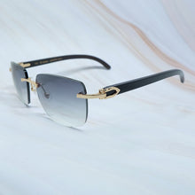 Load image into Gallery viewer, Big Square Sunglasses Men Wood Buffs Sun Glasses Rimless Designe Carter`s Sun Shades Eyewear Women Sun Glasses