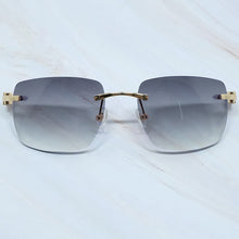 Load image into Gallery viewer, Big Square Sunglasses Men Wood Buffs Sun Glasses Rimless Designe Carter`s Sun Shades Eyewear Women Sun Glasses