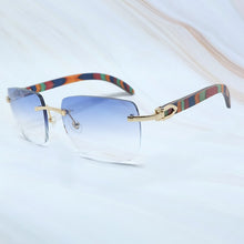 Load image into Gallery viewer, Big Square Sunglasses Men Wood Buffs Sun Glasses Rimless Designe Carter`s Sun Shades Eyewear Women Sun Glasses