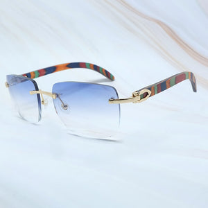 Big Square Sunglasses Men Wood Buffs Sun Glasses Rimless Designe Carter`s Sun Shades Eyewear Women Sun Glasses