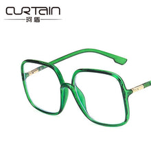 Load image into Gallery viewer, Big box against the blue glass frame vogue of fund of 2023 frames zhou QingWang red with square flat light wave