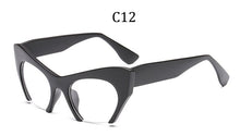 Load image into Gallery viewer, Big frame women glasses frame fashion cat eye Clear Lens brand oversized Glasses Female Transparent Half frame optical frame