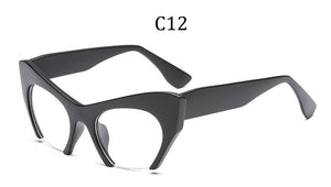 Big frame women glasses frame fashion cat eye Clear Lens brand oversized Glasses Female Transparent Half frame optical frame