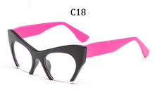 Load image into Gallery viewer, Big frame women glasses frame fashion cat eye Clear Lens brand oversized Glasses Female Transparent Half frame optical frame