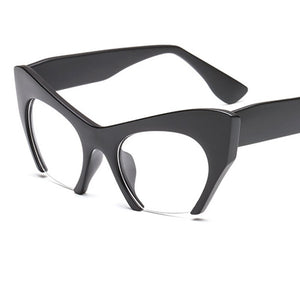 Big frame women glasses frame fashion cat eye Clear Lens brand oversized Glasses Female Transparent Half frame optical frame