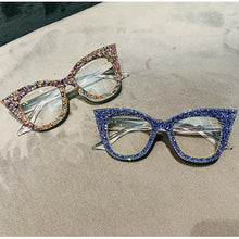 Load image into Gallery viewer, Bigsized sunglasses women handmade bling cat eye sunglasses Ladies vintage clear reading eyewear shades Oculos 2023