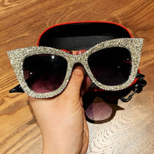 Load image into Gallery viewer, Bigsized sunglasses women handmade bling cat eye sunglasses Ladies vintage clear reading eyewear shades Oculos 2023
