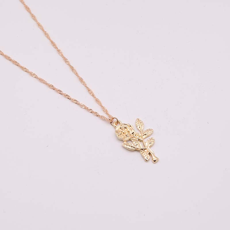 Bijoux Femme Collier 2018 New Gold Color Rose Flower Statement Necklace Women Charm Maxi Choker Boho Jewelry x180