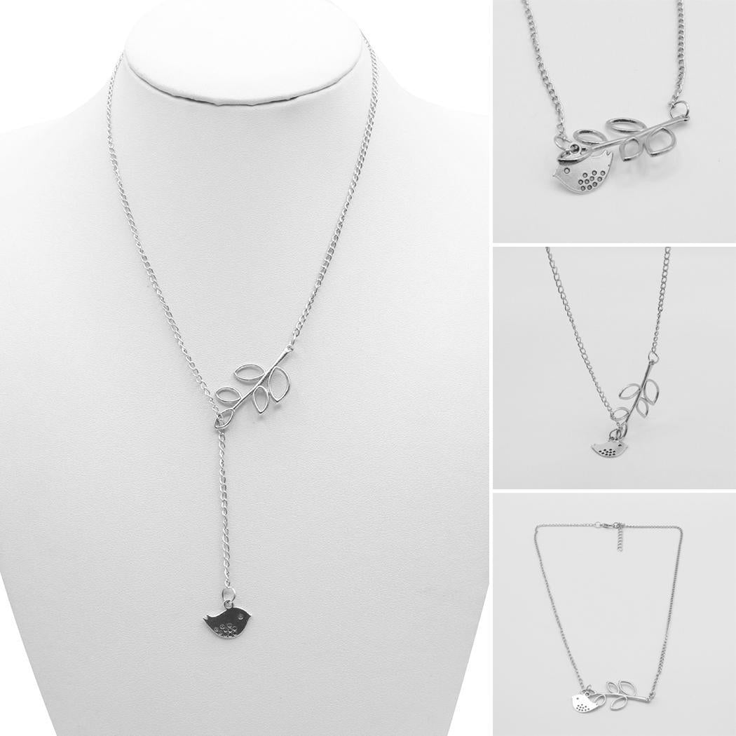 Bird Women Clavicular Leaf Hasp Pendant Necklace Fashion