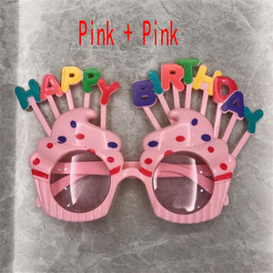 Birthday Party Glasses Funny Candle Sunflower Rainbow Sunglasses Happy Birthday Photo Booth Props Kids Favor Party Decor GH1056