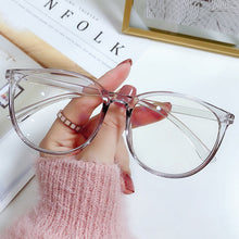 Load image into Gallery viewer, Black Cat Eye Glasses Frame Women Anti Blue Light Round Eyewear Transparent Clear Lens Spectacle Big Frame Eyeglasses