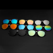 Load image into Gallery viewer, Black Cat Eye Sunglasses Women Luxury Eyewear Black Retro Female Sunglass Mirror Round Cateye Glasses For Woman