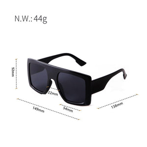 Black Classic Retro Square Sunglasses Women Flat Top Oversized Gradient Sun Glasses Men Mask Shaped Big Frame Goggles UV400