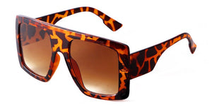 Black Classic Retro Square Sunglasses Women Flat Top Oversized Gradient Sun Glasses Men Mask Shaped Big Frame Goggles UV400