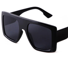 Load image into Gallery viewer, Black Classic Retro Square Sunglasses Women Flat Top Oversized Gradient Sun Glasses Men Mask Shaped Big Frame Goggles UV400