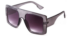 Black Classic Retro Square Sunglasses Women Flat Top Oversized Gradient Sun Glasses Men Mask Shaped Big Frame Goggles UV400