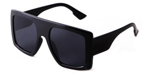 Black Classic Retro Square Sunglasses Women Flat Top Oversized Gradient Sun Glasses Men Mask Shaped Big Frame Goggles UV400