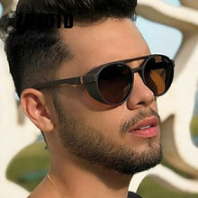Load image into Gallery viewer, Black  Round Frame Sun Glasse Women Brand Designer Vintage Steampunk Sunglasses Men's UV400 Shades Guy's Oculos De Sol