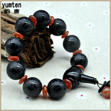 Carica l'immagine nel visualizzatore di Gallery, Black Frosted Agate Stone Bracelet Obsidian Unisex Kehribar Natural Beads Irregular Fine Jewelry Gifts Women Men Jewelry Charm