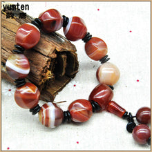Carica l'immagine nel visualizzatore di Gallery, Black Frosted Agate Stone Bracelet Obsidian Unisex Kehribar Natural Beads Irregular Fine Jewelry Gifts Women Men Jewelry Charm