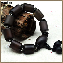 Carica l'immagine nel visualizzatore di Gallery, Black Frosted Agate Stone Bracelet Obsidian Unisex Kehribar Natural Beads Irregular Fine Jewelry Gifts Women Men Jewelry Charm