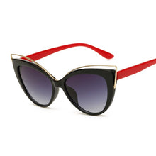 Load image into Gallery viewer, Black Glasses Cat Eyes Sunglasses Women  Brand Designer Vintage Sun Glasses Female Full Frame Style Glasses