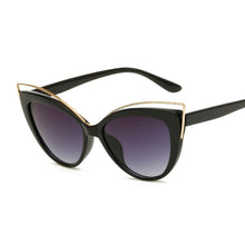 Load image into Gallery viewer, Black Glasses Cat Eyes Sunglasses Women  Brand Designer Vintage Sun Glasses Female Full Frame Style Glasses