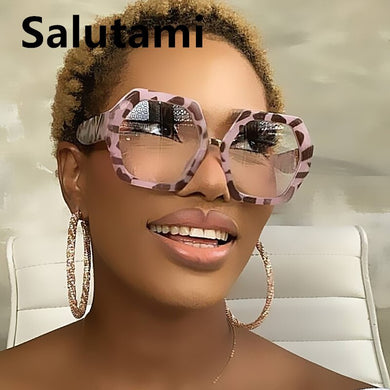 Black Leopard Polygon Anti-blue Light Eyeglasses For Women Vintage Oversized Clear Computer Elegant Glasses Frame Female Shades