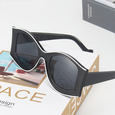 Black Punk Vintage Sungalsses Women Brand Designer Retro Big Frame Sun Glasses Female Colorful Shades Mirror Eyewear