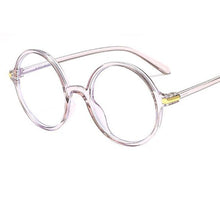 Load image into Gallery viewer, Black Round Clear Blue Light Blocking Glasses Big Spectacle Frames Vintgae  Brand Designer Eyeglasses Optical Frames Glass