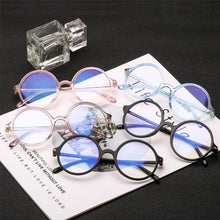 Load image into Gallery viewer, Black Round Clear Blue Light Blocking Glasses Big Spectacle Frames Vintgae  Brand Designer Eyeglasses Optical Frames Glass