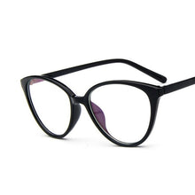 Load image into Gallery viewer, Black  Spectacle frame cat eye Glasses frame clear lens Women brand Eyewear optical frames myopia transparentTemples for glasses