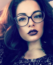 Load image into Gallery viewer, Black  Spectacle frame cat eye Glasses frame clear lens Women brand Eyewear optical frames myopia transparentTemples for glasses