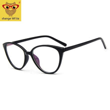Load image into Gallery viewer, Black  Spectacle frame cat eye Glasses frame clear lens Women brand Eyewear optical frames myopia transparentTemples for glasses
