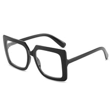 Load image into Gallery viewer, Black Square Glasses Women Oversized Clear Lens Eyeglasses Female Vintage Big Frame Anti Blue Light Spectacle