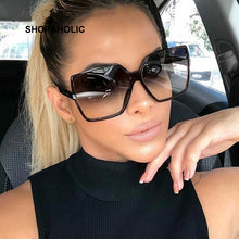 Load image into Gallery viewer, Black Square Oversized Sunglasses Women Big Frame Colorful Sun Glasses Female Mirror Oculos Unisex Gradient Hip Hop Shades